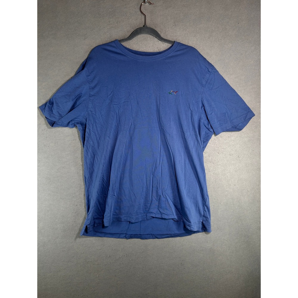 Greg Norman Mens XXL Blue Cotton Short Sleeve Shark Logo T-Shirt TL115043